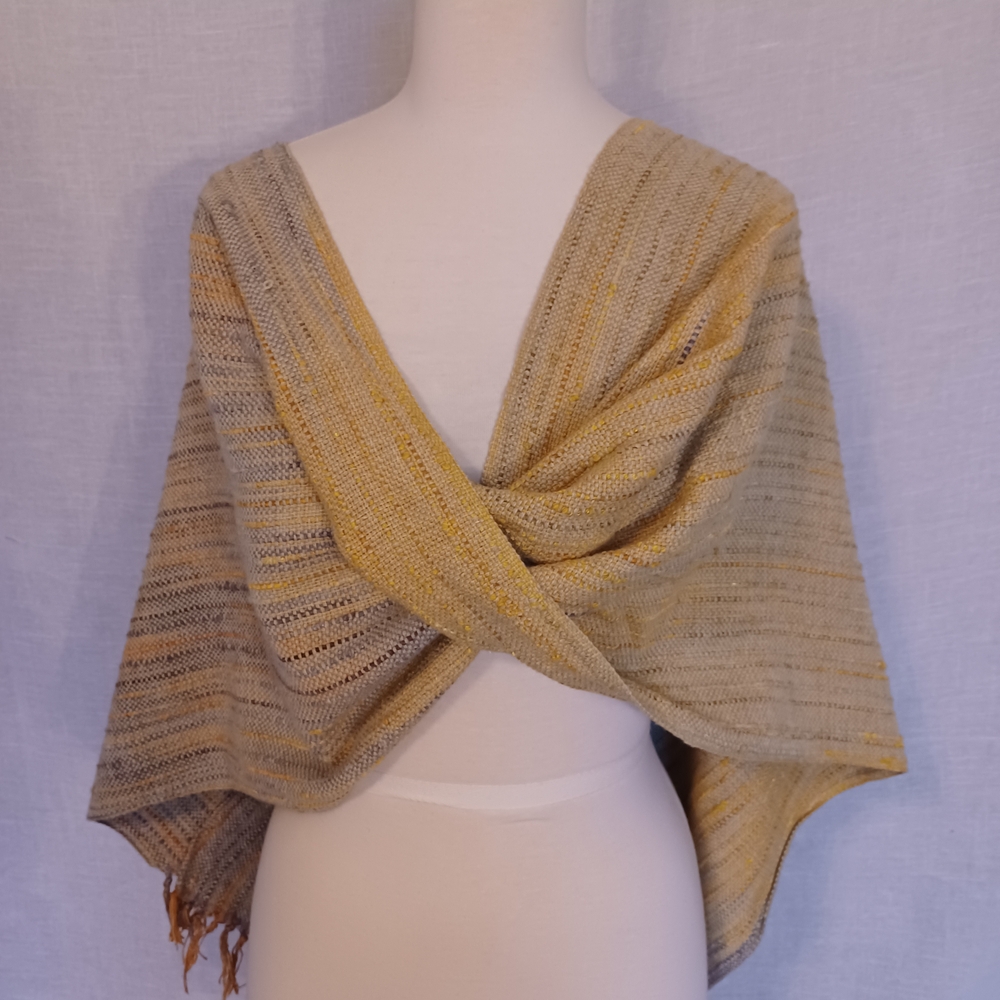 Striped Knit Shawl Wrap